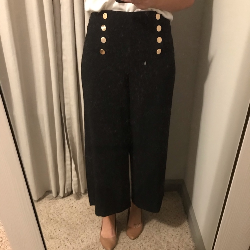 Loft cropped wide leg trousers